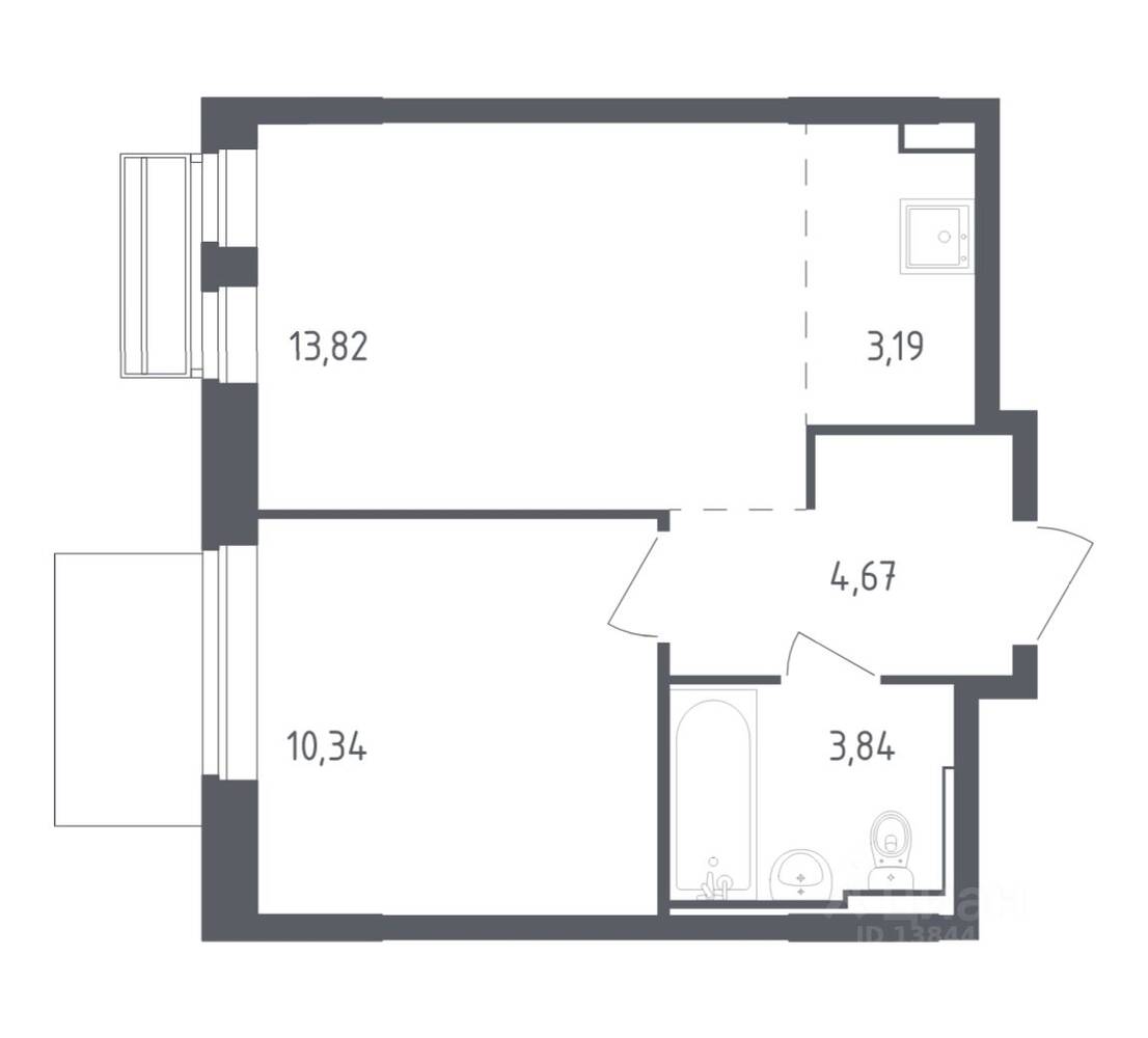 1-комн. квартира, 35,86 м², в ЖК Рублевский Квартал