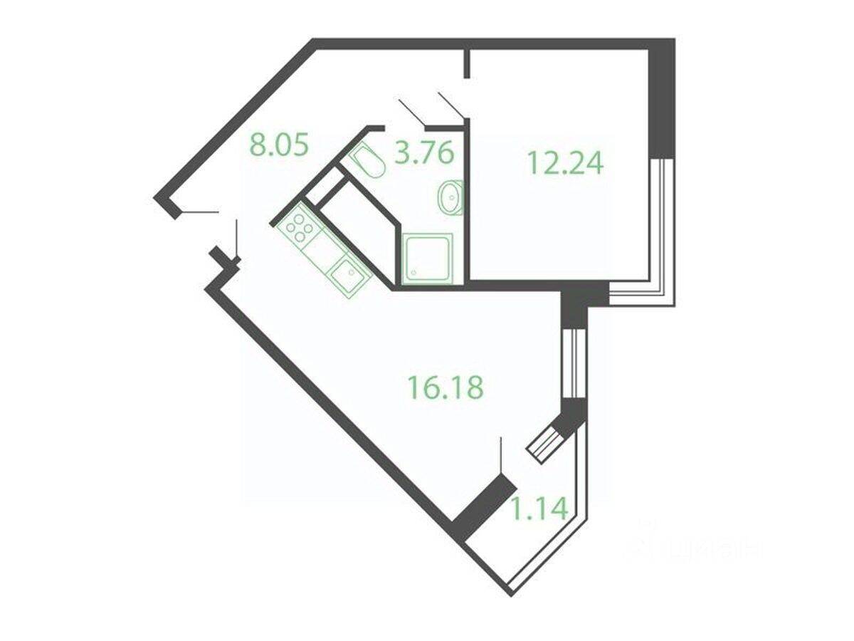 1-комн. квартира, 42,5 м², в ЖК Новые Котельники