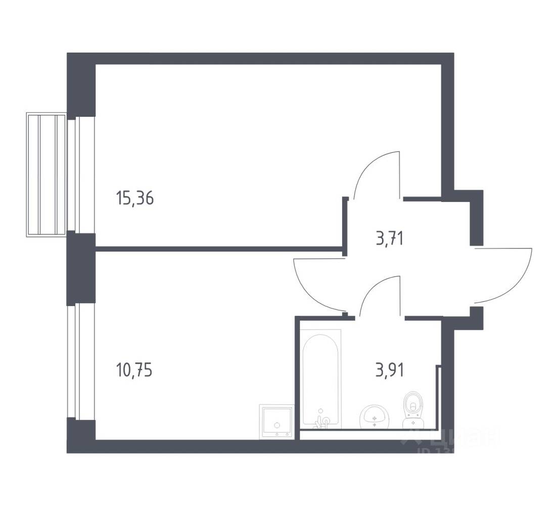 1-комн. квартира, 33,1 м², в ЖК Рублевский Квартал