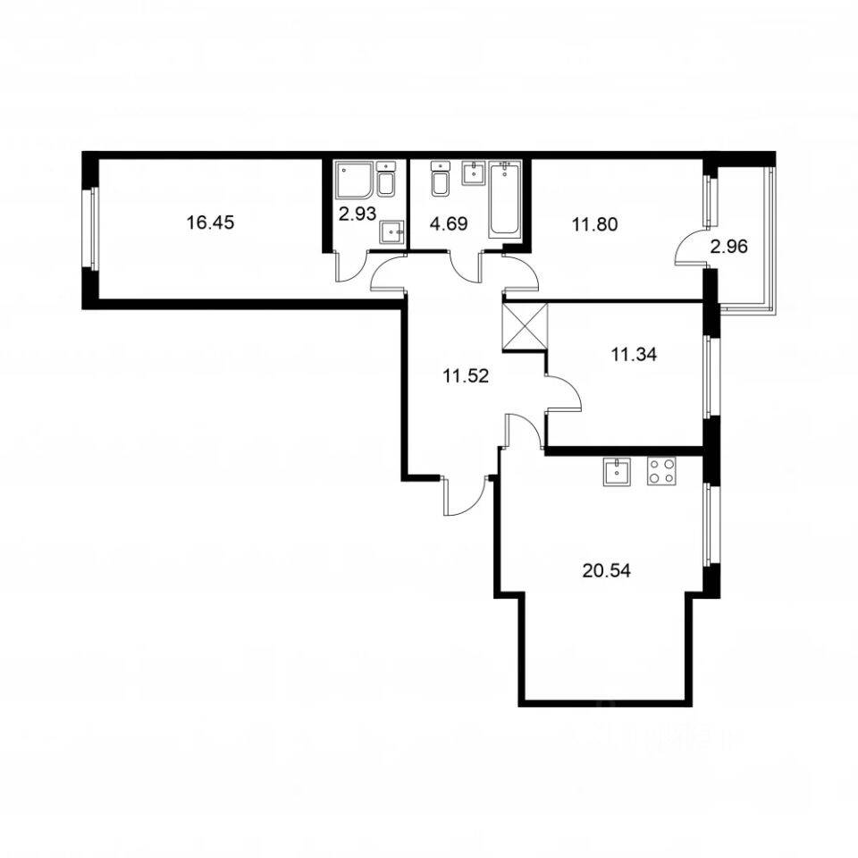 3-комн. квартира, 80,75 м², в ЖК Квартал Заречье