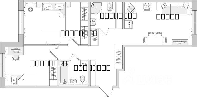 2-комн. квартира, 63,84 м², в ЖК ЦДС «Dreamline»