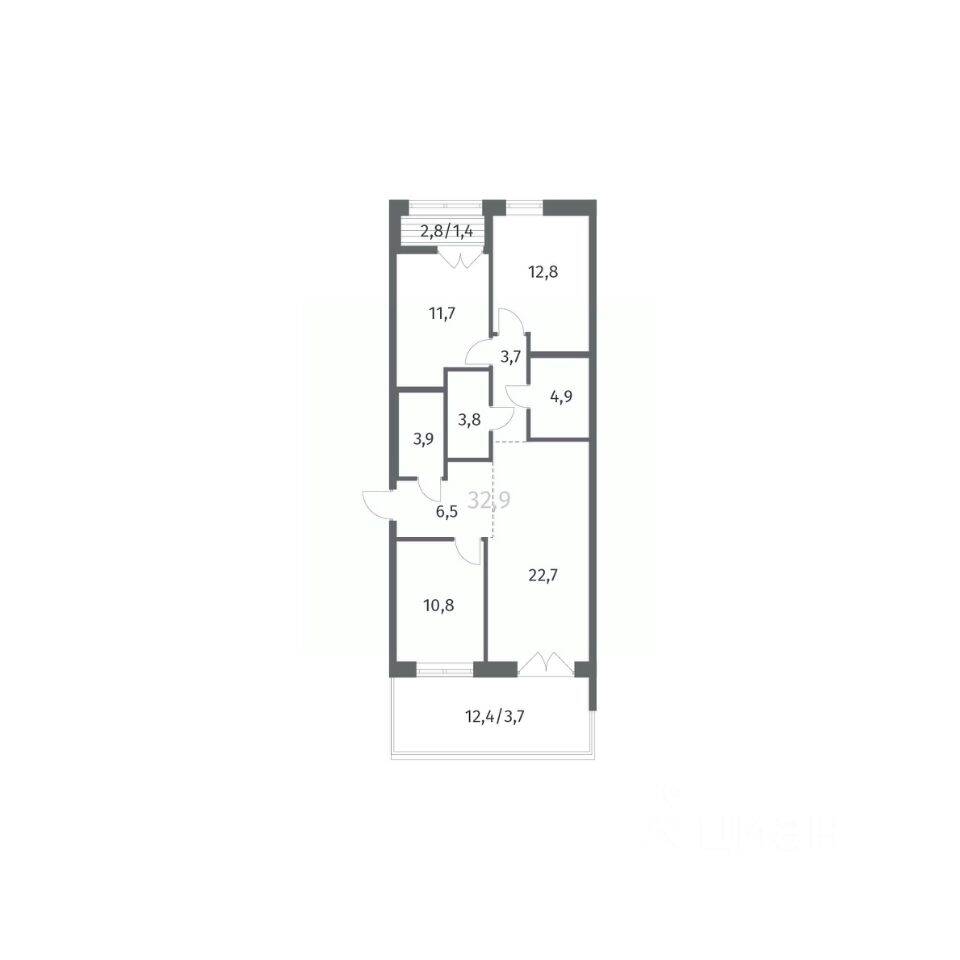 3-комн. квартира, 85,98 м², в ЖК NEWПИТЕР