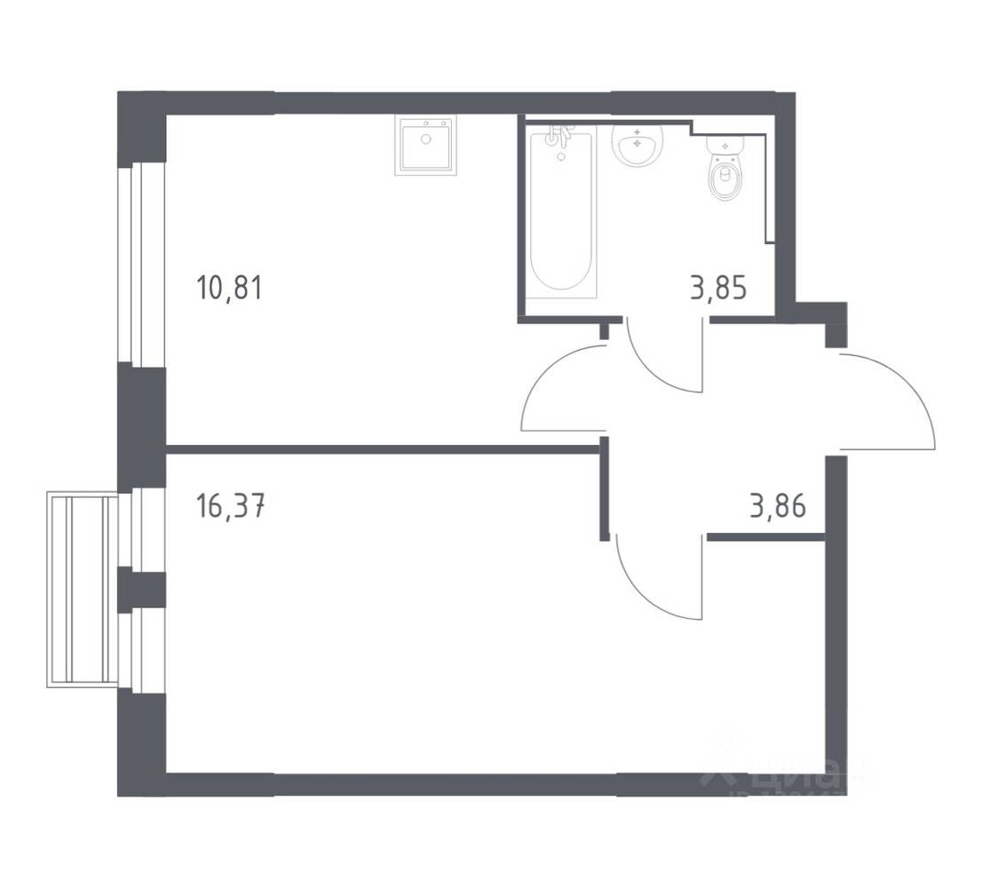 1-комн. квартира, 34,89 м², в ЖК Рублевский Квартал