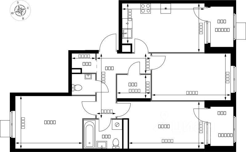 3-комн. квартира, 74 м², в ЖК 1-й Химкинский