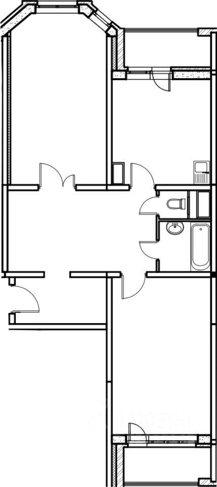 Планировка 2 комнатной квартиры, 73.8 м², в «Шепчинки»