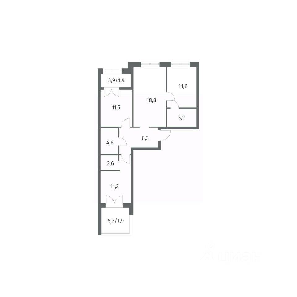 3-комн. квартира, 77,72 м², в ЖК NEWПИТЕР