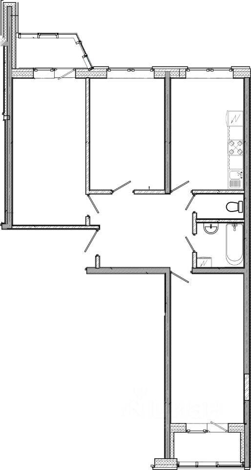 Планировка 3 комнатной квартиры, 71.4 м², в «ТриДевяткино царство»