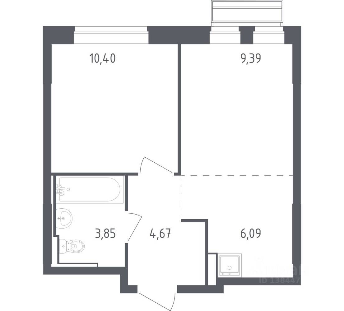 1-комн. квартира, 34,4 м², в ЖК Рублевский Квартал
