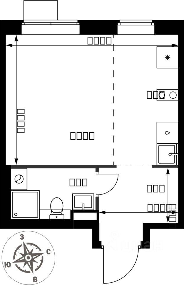 Квартира-студия, 25 м², в ЖК 1-й Химкинский