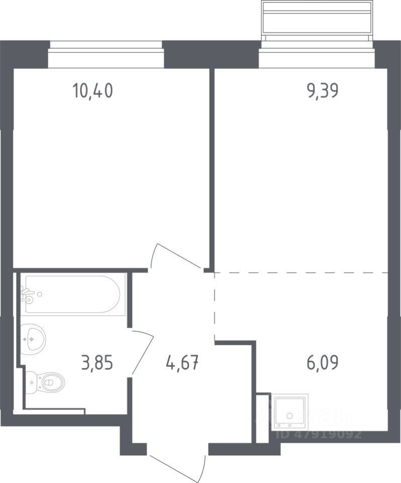 1-комн. квартира, 34,1 м², в ЖК Рублевский Квартал