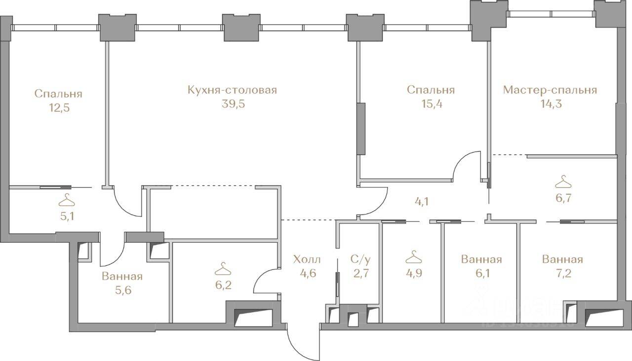 3-комн. квартира, 134,9 м², в ЖК Коллекция Лужники