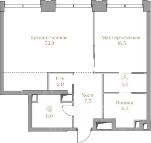 1-комн. квартира, 74,9 м², в ЖК Коллекция Лужники