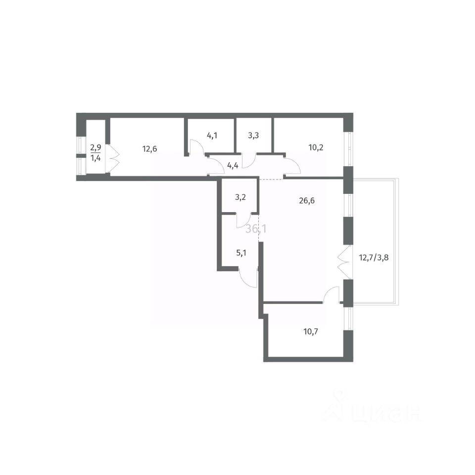3-комн. квартира, 85,39 м², в ЖК NEWПИТЕР