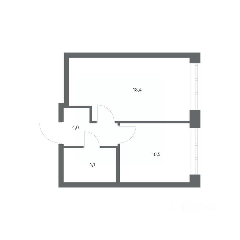 1-комн. квартира, 37,03 м², в ЖК NEWПИТЕР