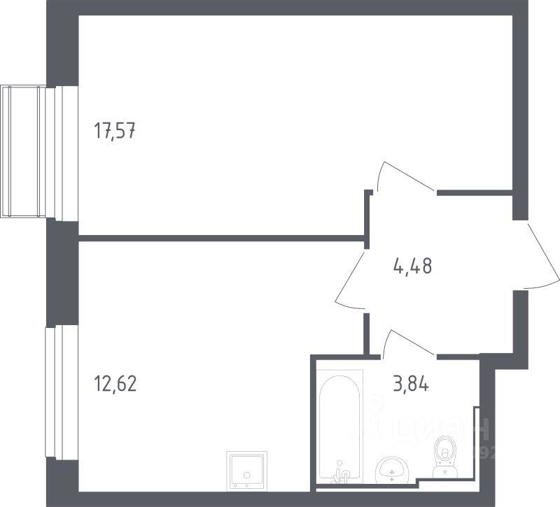 1-комн. квартира, 38 м², в ЖК Рублевский Квартал