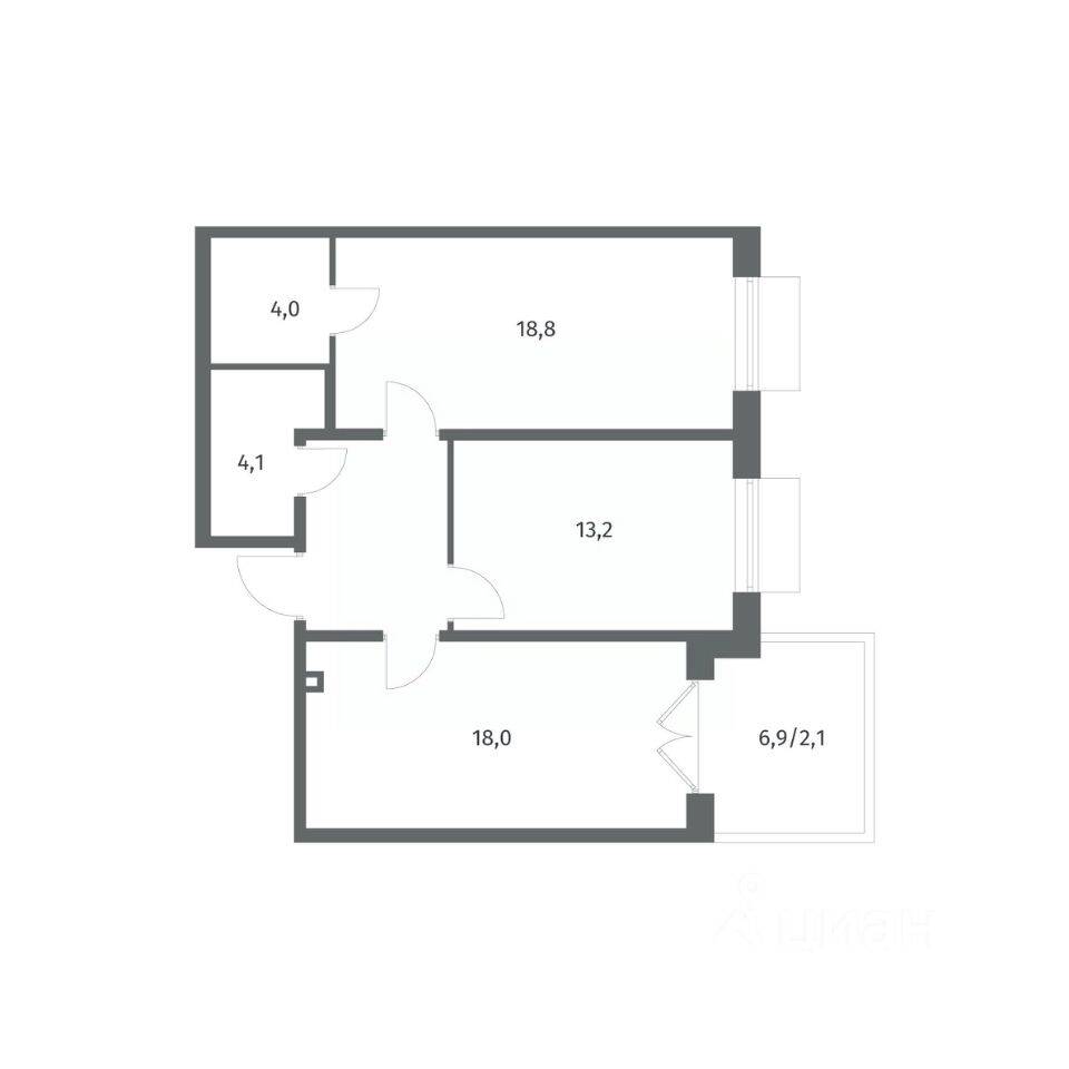 2-комн. квартира, 67 м², в ЖК Парусная 1