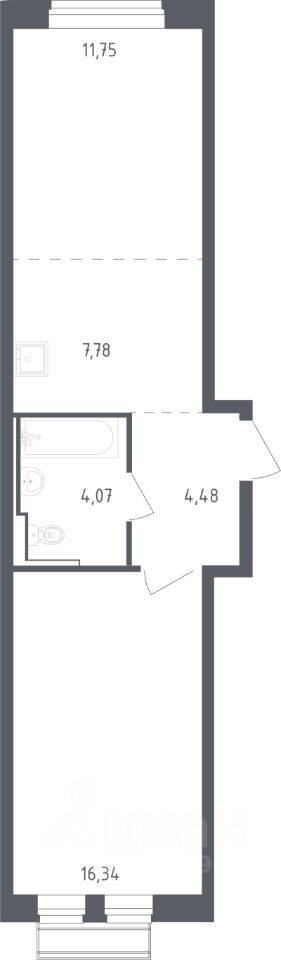 1-комн. квартира, 43,8 м², в ЖК Рублевский Квартал
