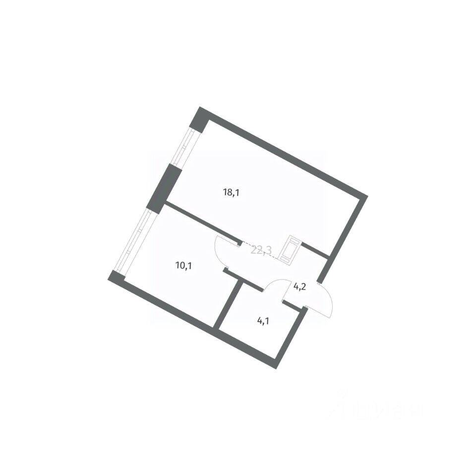 1-комн. квартира, 36,62 м², в ЖК NEWПИТЕР