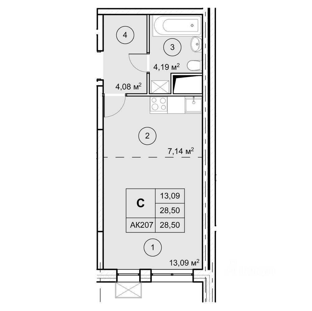 1-комн. квартира, 36,1 м², в ЖК Экоград Новый Катуар