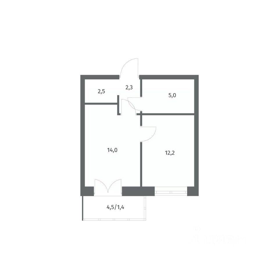 1-комн. квартира, 37,47 м², в ЖК NEWПИТЕР