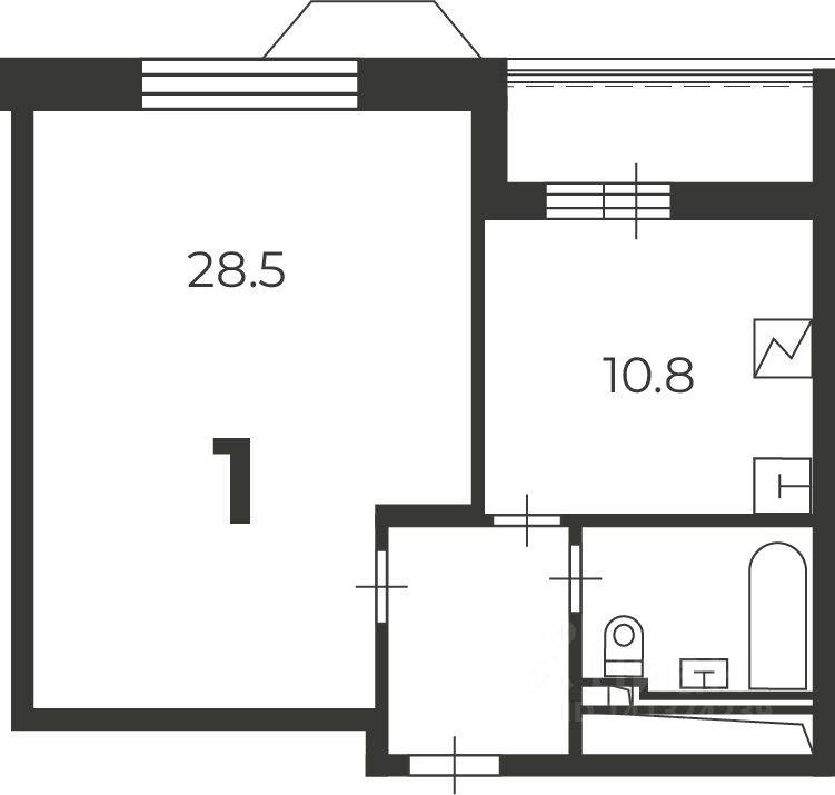 1-комн. квартира, 47,9 м², в ЖК Родина Переделкино