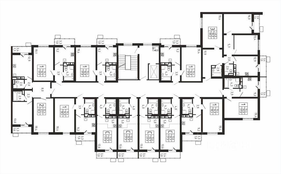 1-комн. квартира, 38,4 м², в ЖК «Пироговская Ривьера»