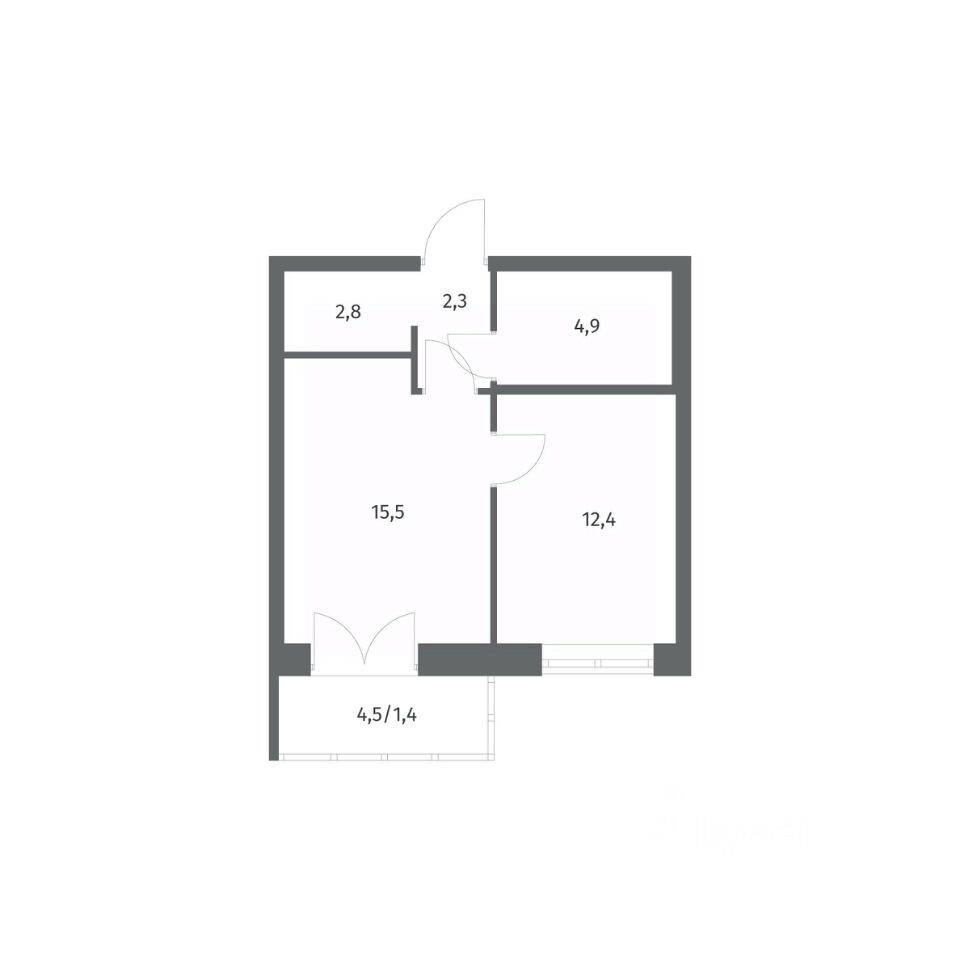 1-комн. квартира, 39,31 м², в ЖК NEWПИТЕР