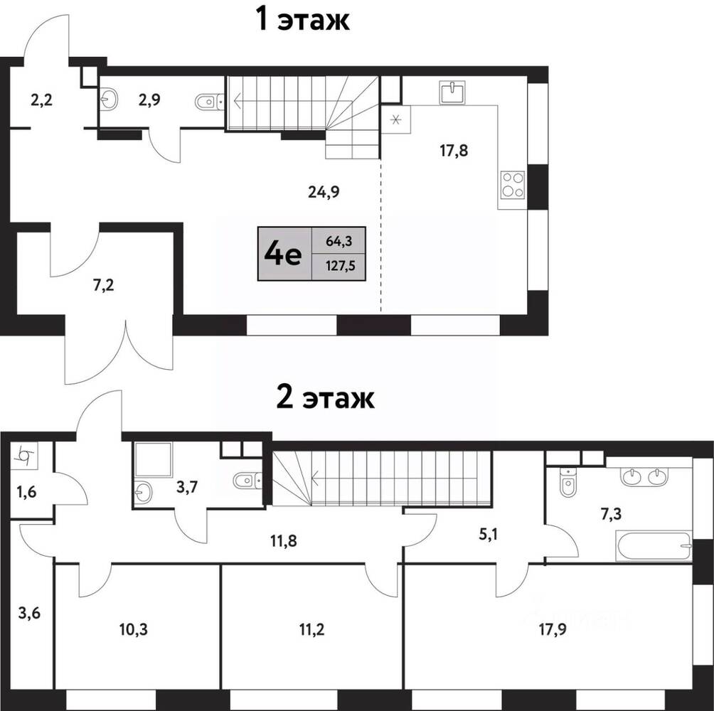 4-комн. квартира, 127,5 м², в ЖК Фестиваль парк-2