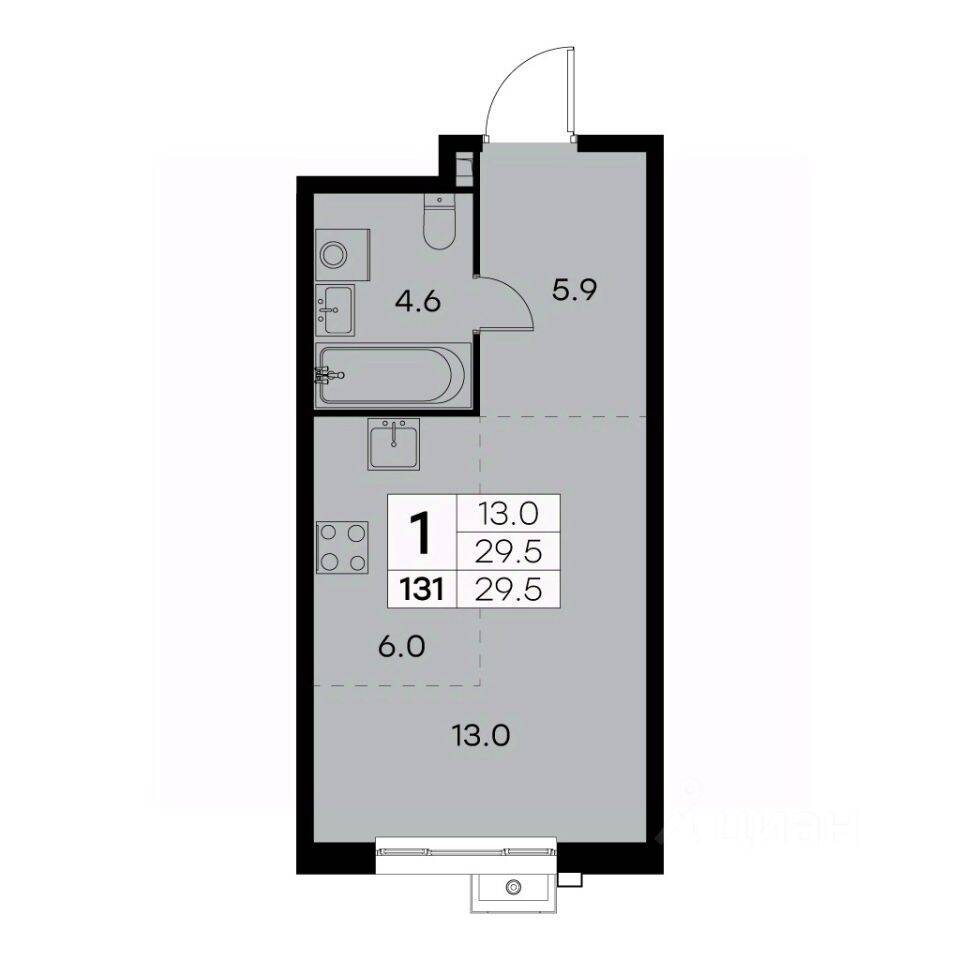 1-комн. квартира, 29,5 м², в ЖК Куркино 15