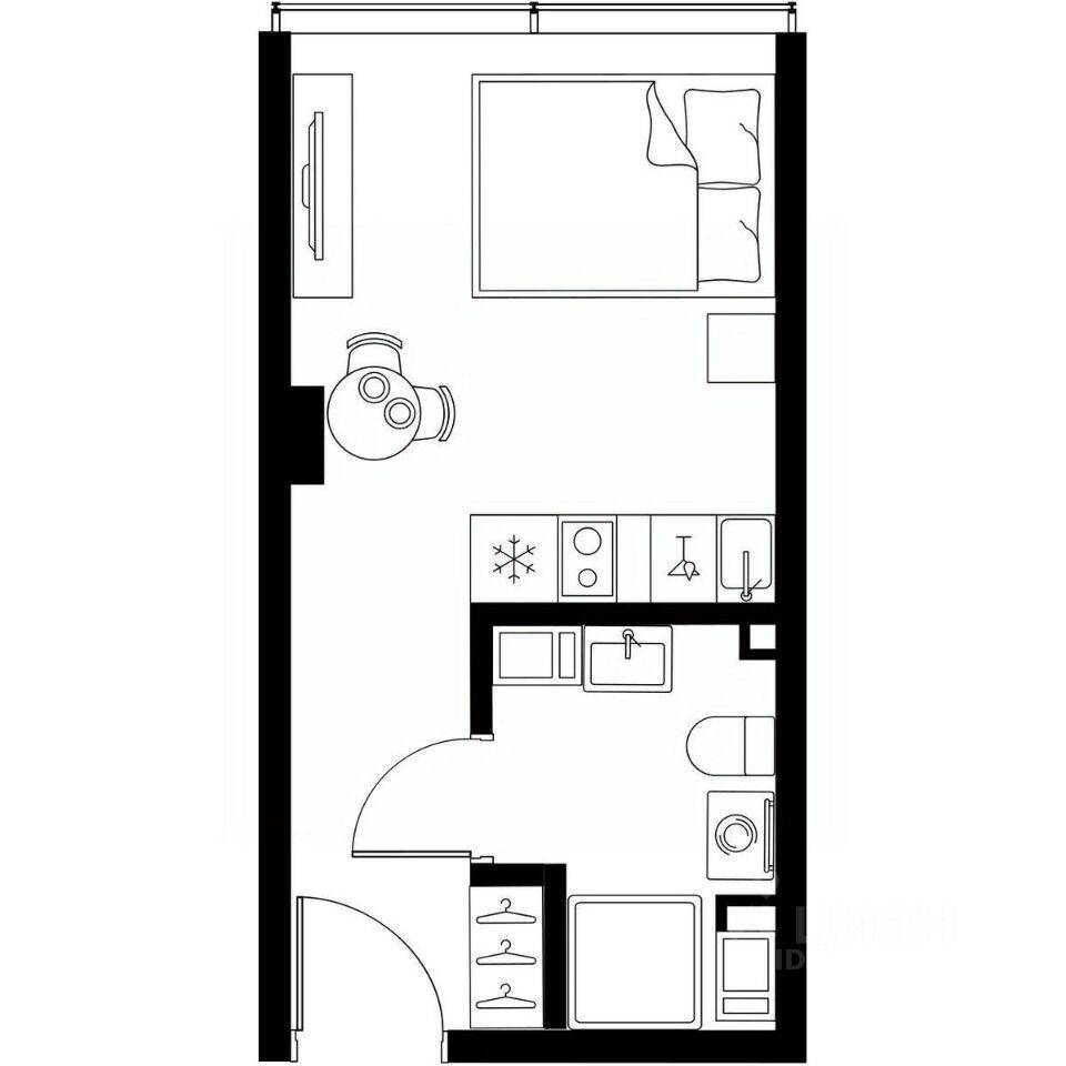 Квартира-студия, 20 м², в Апарт-комплекс МОСКО