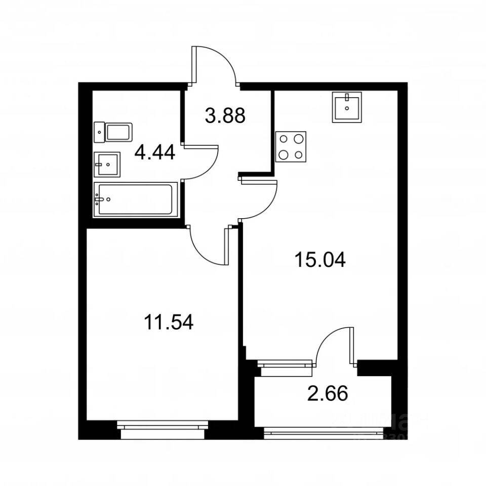1-комн. квартира, 36,23 м², в ЖК Квартал Заречье