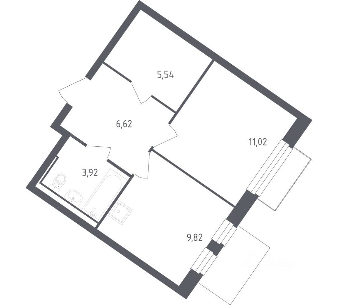 1-комн. квартира, 36,4 м², в ЖК Рублевский Квартал