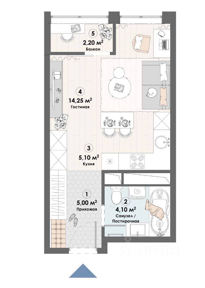 Квартира-студия, 30,65 м², в ЖК «Триумф» (Пушкино)