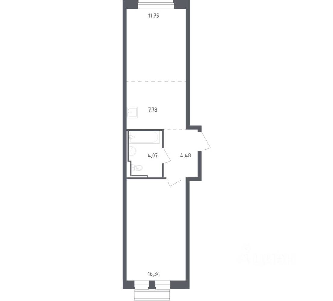 1-комн. квартира, 44,42 м², в ЖК Рублевский Квартал