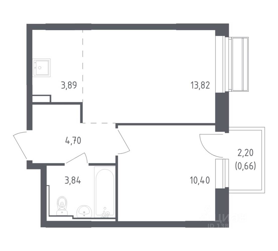 1-комн. квартира, 37,31 м², в ЖК Рублевский Квартал