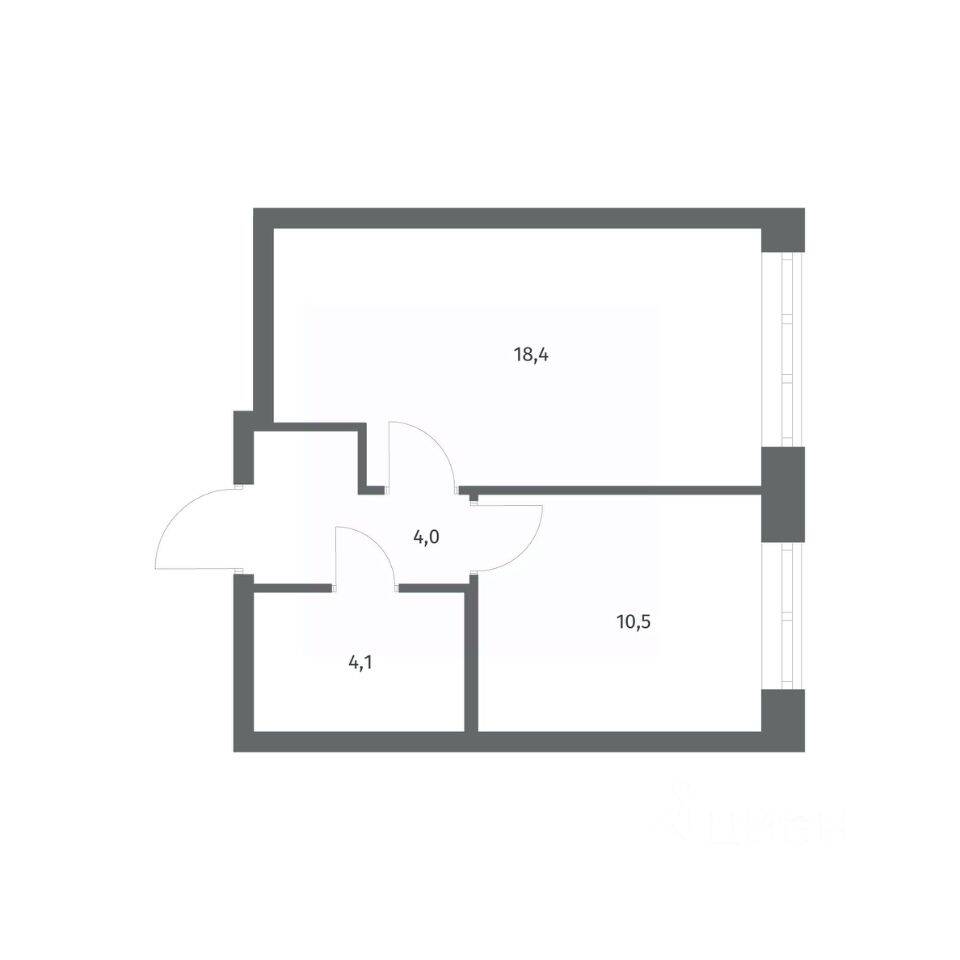 1-комн. квартира, 37,03 м², в ЖК NEWПИТЕР