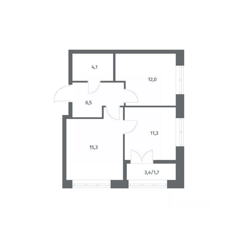 2-комн. квартира, 50,9 м², в ЖК NEWПИТЕР