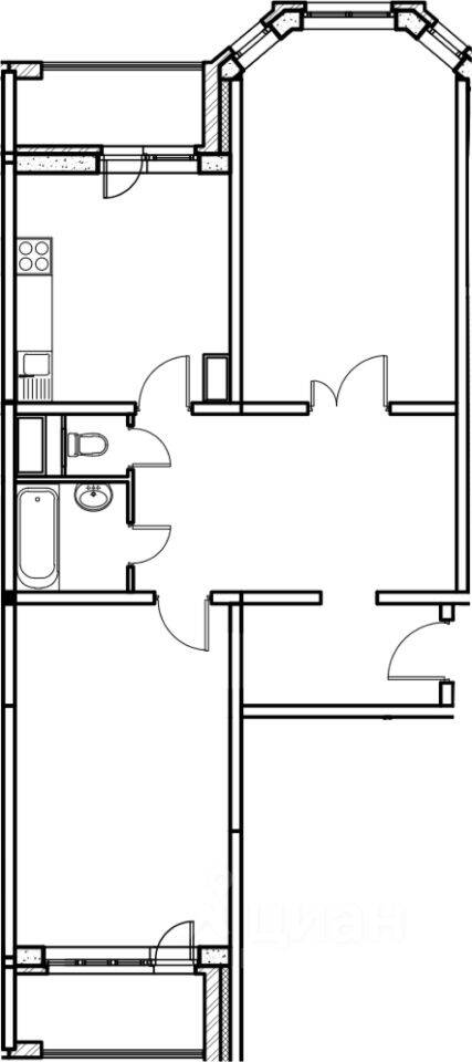 Планировка 2 комнатной квартиры, 74.2 м², в «Шепчинки»