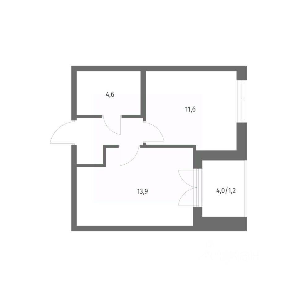1-комн. квартира, 35,2 м², в ЖК NEWПИТЕР