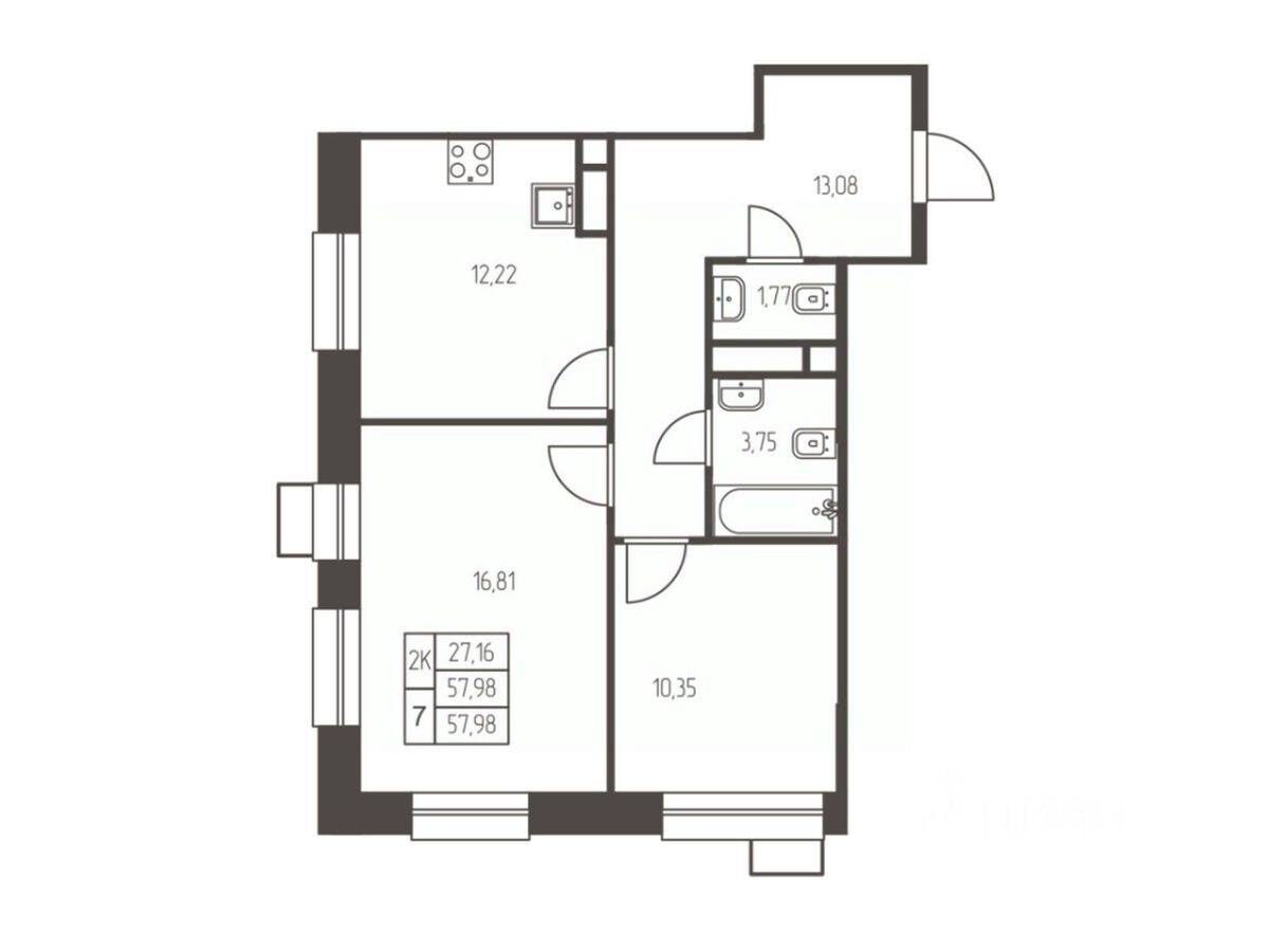 2-комн. квартира, 58 м², в ЖК Новая Ивантеевка