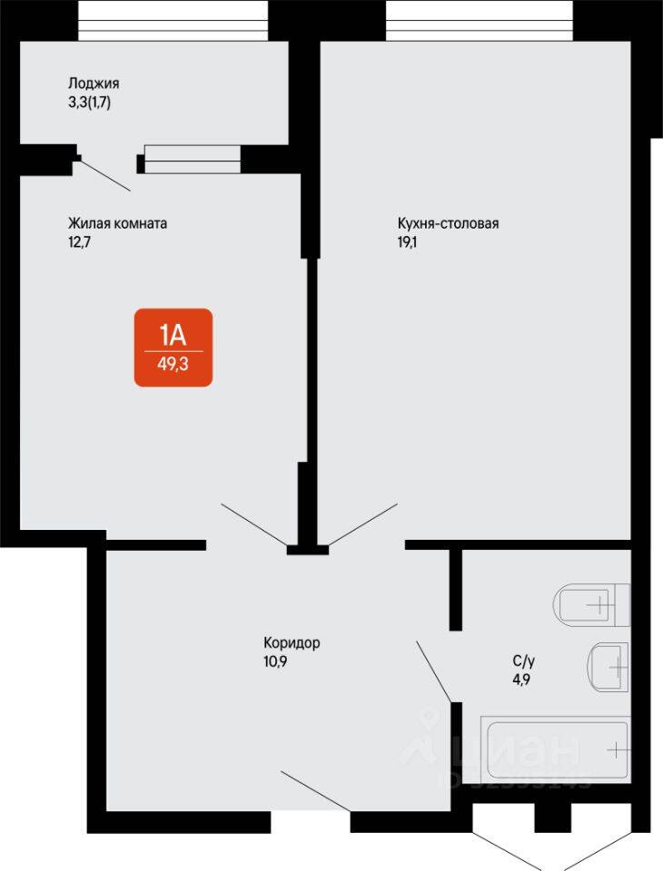 1-комн. квартира, 49,3 м², в Малоэтажный ЖК «Подлипки-Город»