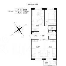 3-комн. квартира, 71,28 м², в Малоэтажный ЖК «Счастье 2.0»