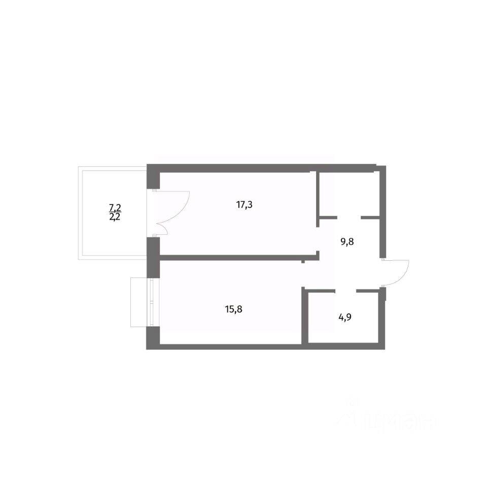 1-комн. квартира, 50 м², в ЖК Парусная 1