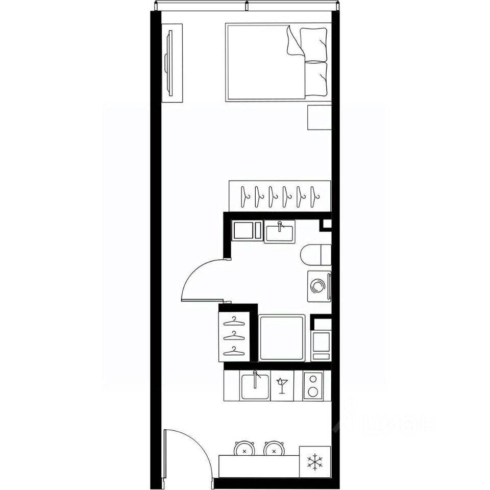 Квартира-студия, 26,9 м², в Апарт-комплекс МОСКО