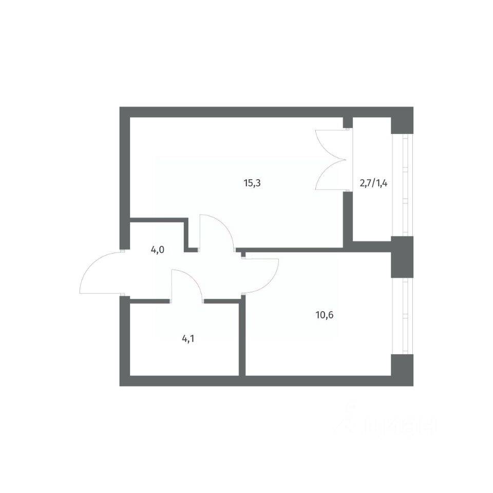 1-комн. квартира, 35,35 м², в ЖК NEWПИТЕР