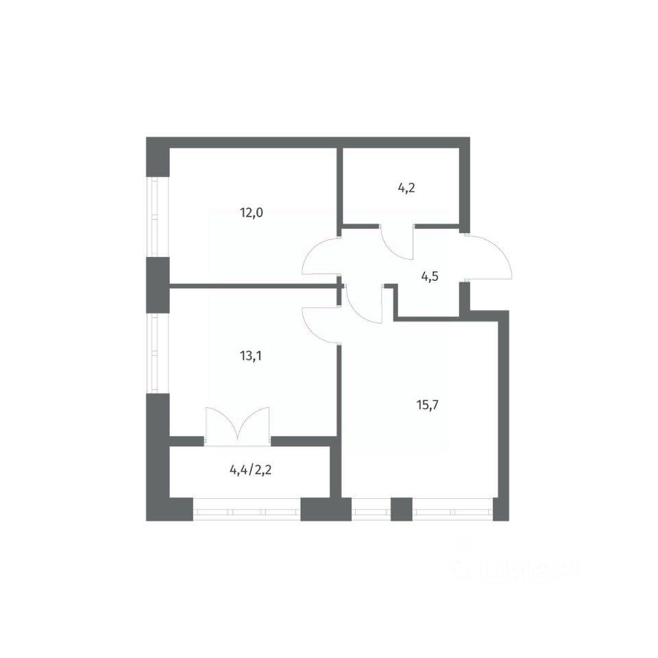 2-комн. квартира, 51,76 м², в ЖК NEWПИТЕР