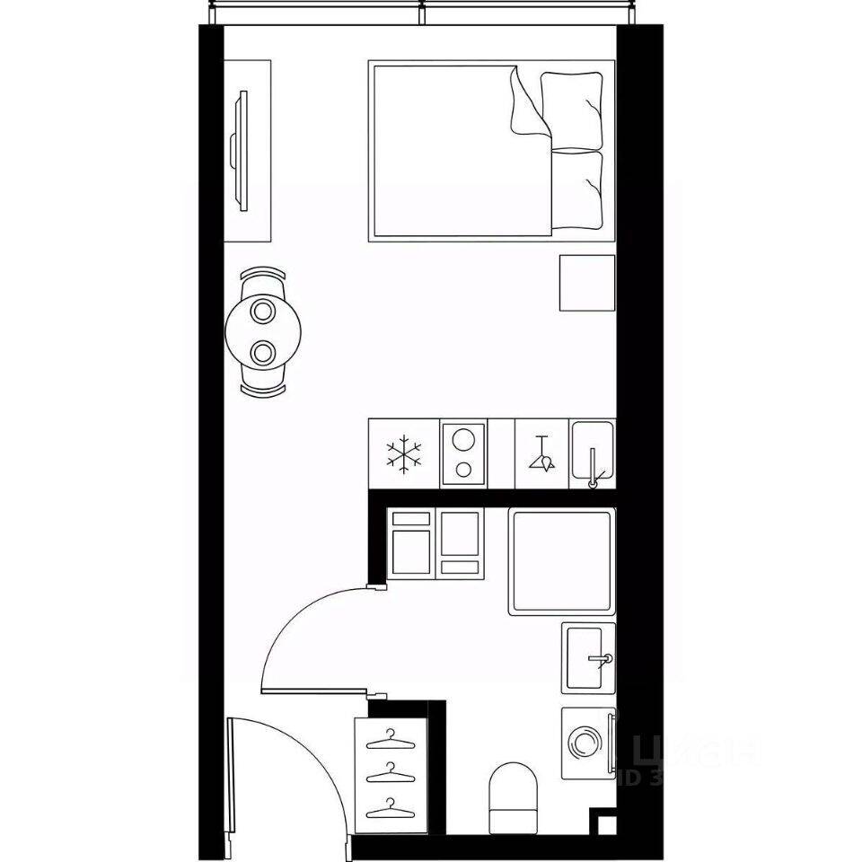 Квартира-студия, 20,2 м², в Апарт-комплекс МОСКО