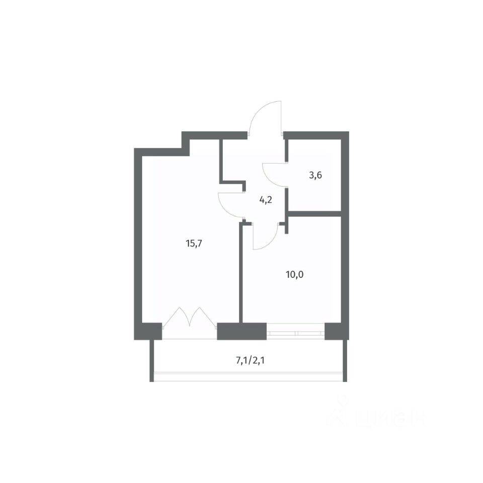 1-комн. квартира, 35,62 м², в ЖК NEWПИТЕР