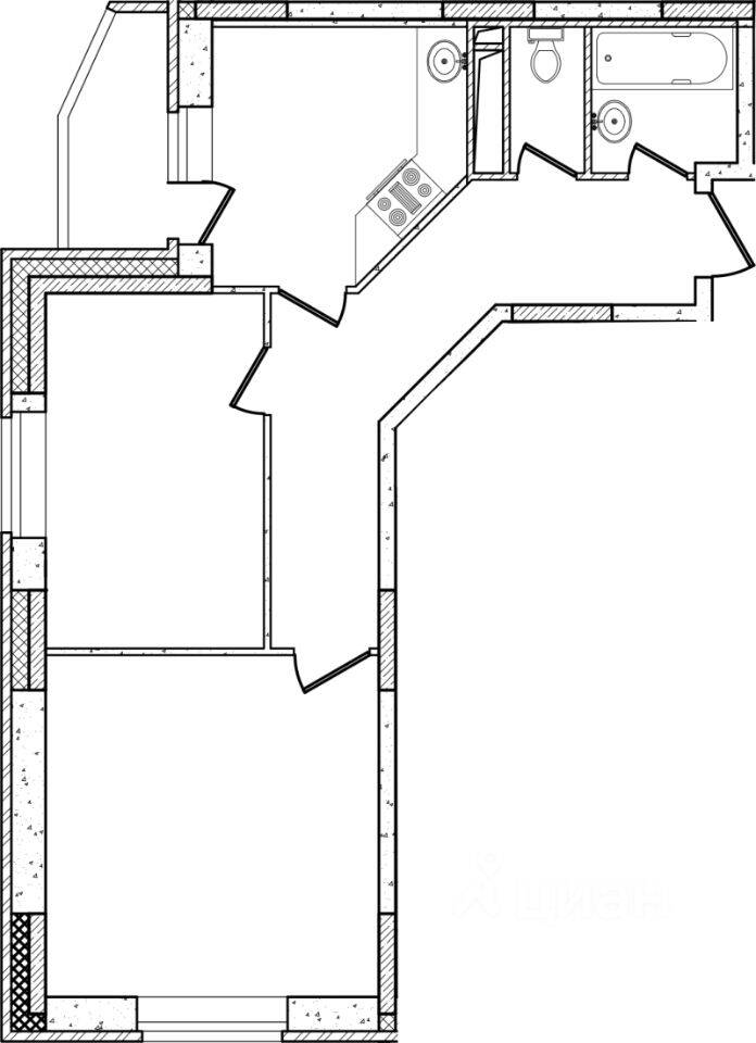 Планировка 2 комнатной квартиры, 51.7 м², в «Шепчинки»