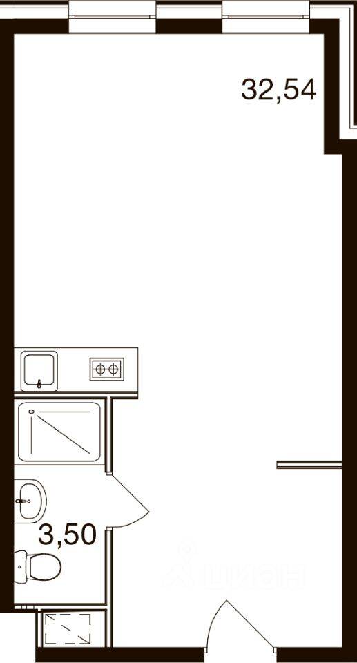 1-комн. квартира, 36,6 м², в Апарт-комплекс М1 Сколково